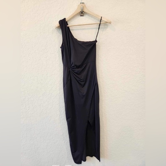 Bardot Avril One-Shoulder Maxi Black Dress Sz 6 - Picture 3 of 10